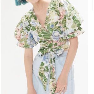 Urban Outfitters Puff Wrap Top